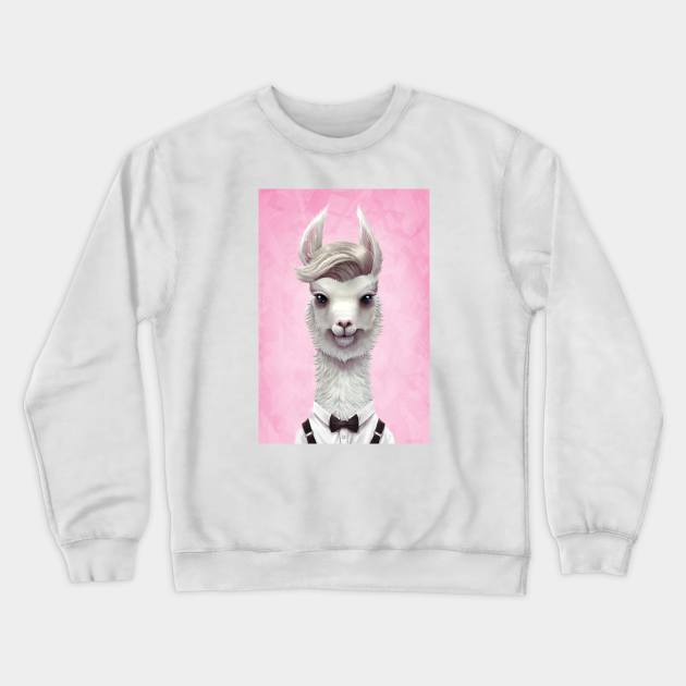 Llama Crewneck Sweatshirt by RubyArt